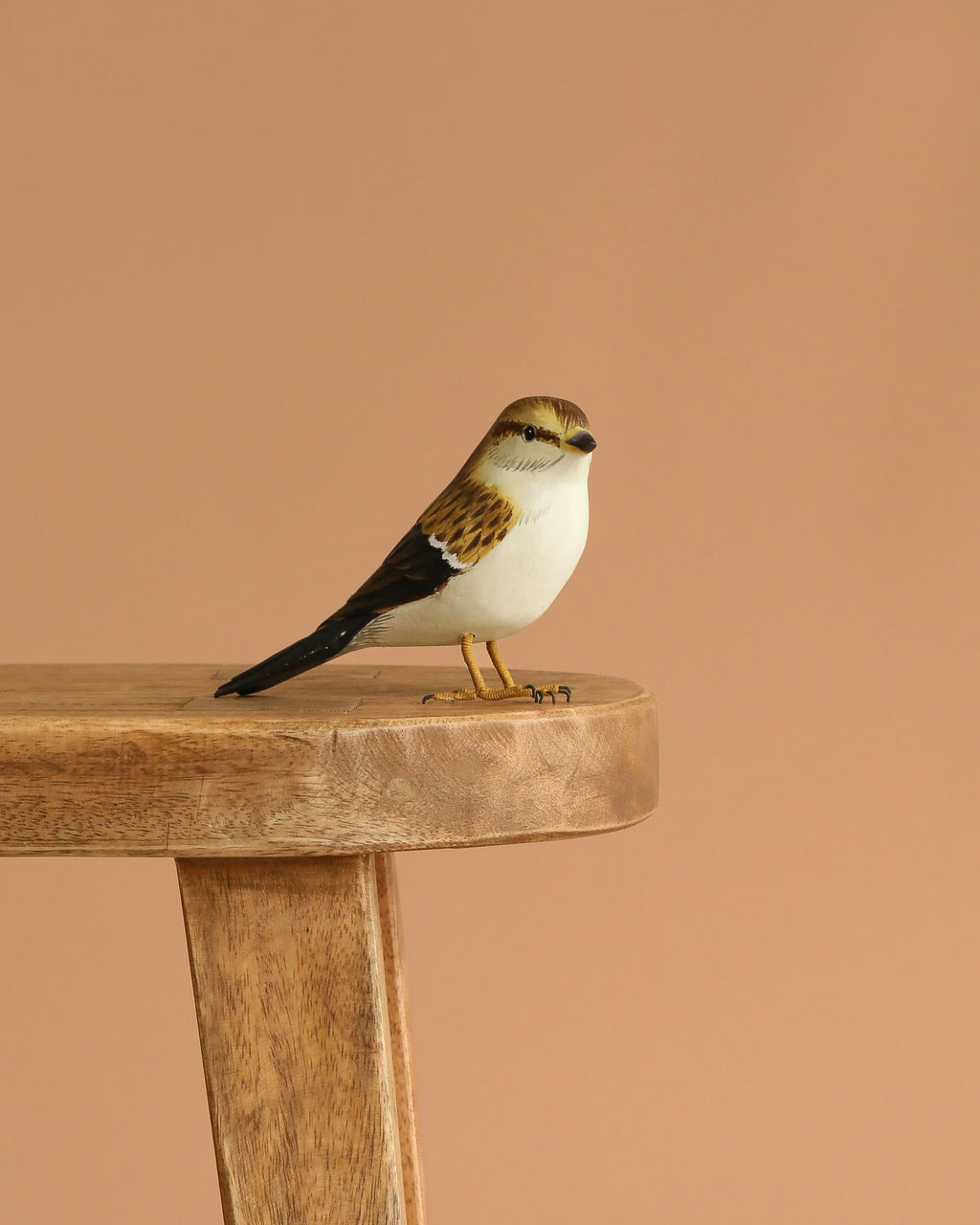 Hand Carved Ornament - Sparrow Bird - 3.5"H