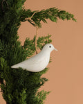 Hand Carved Hanging Ornament - Dove Bird - 2.5"H