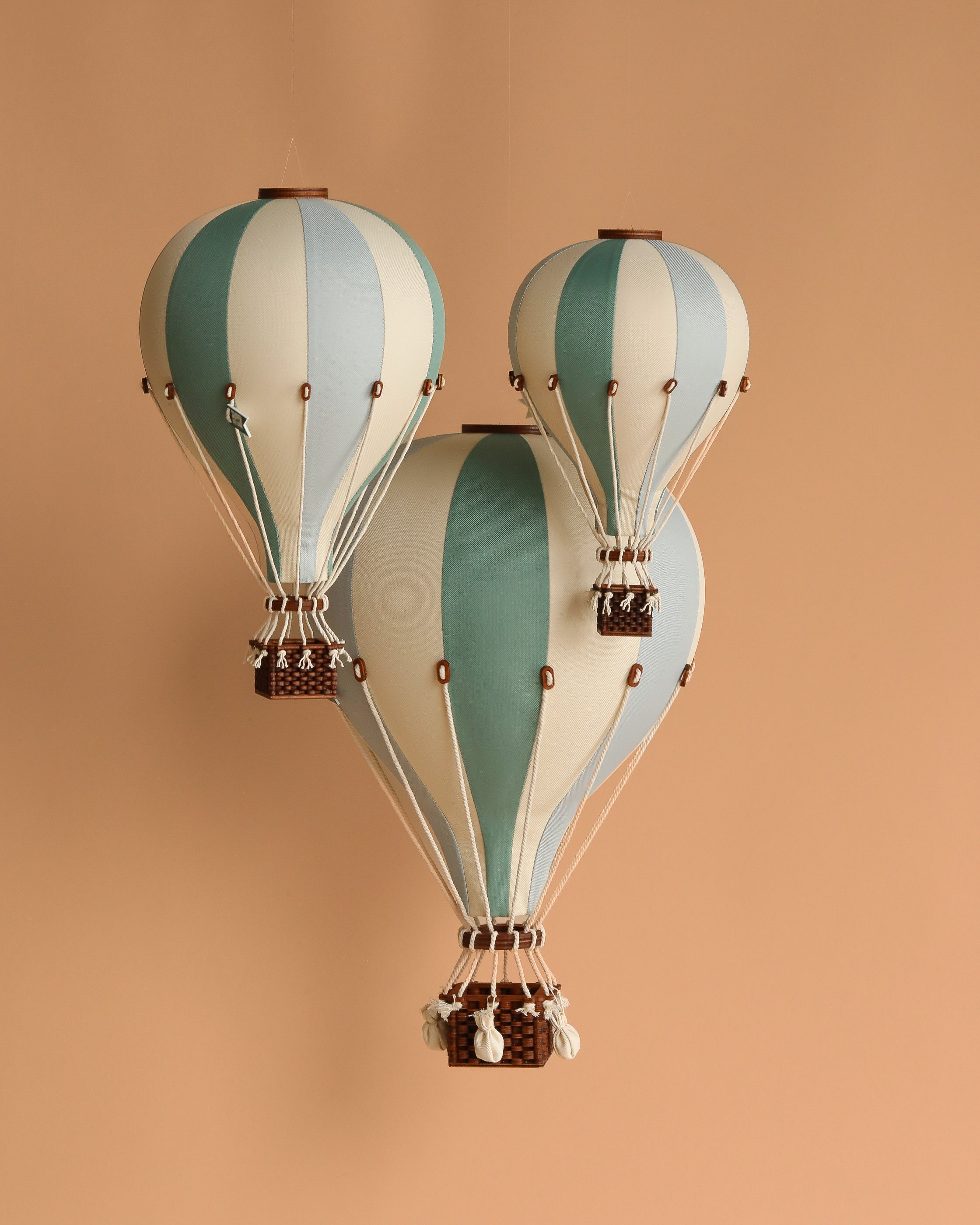 Hot Air Balloon - Mint Green and Grey