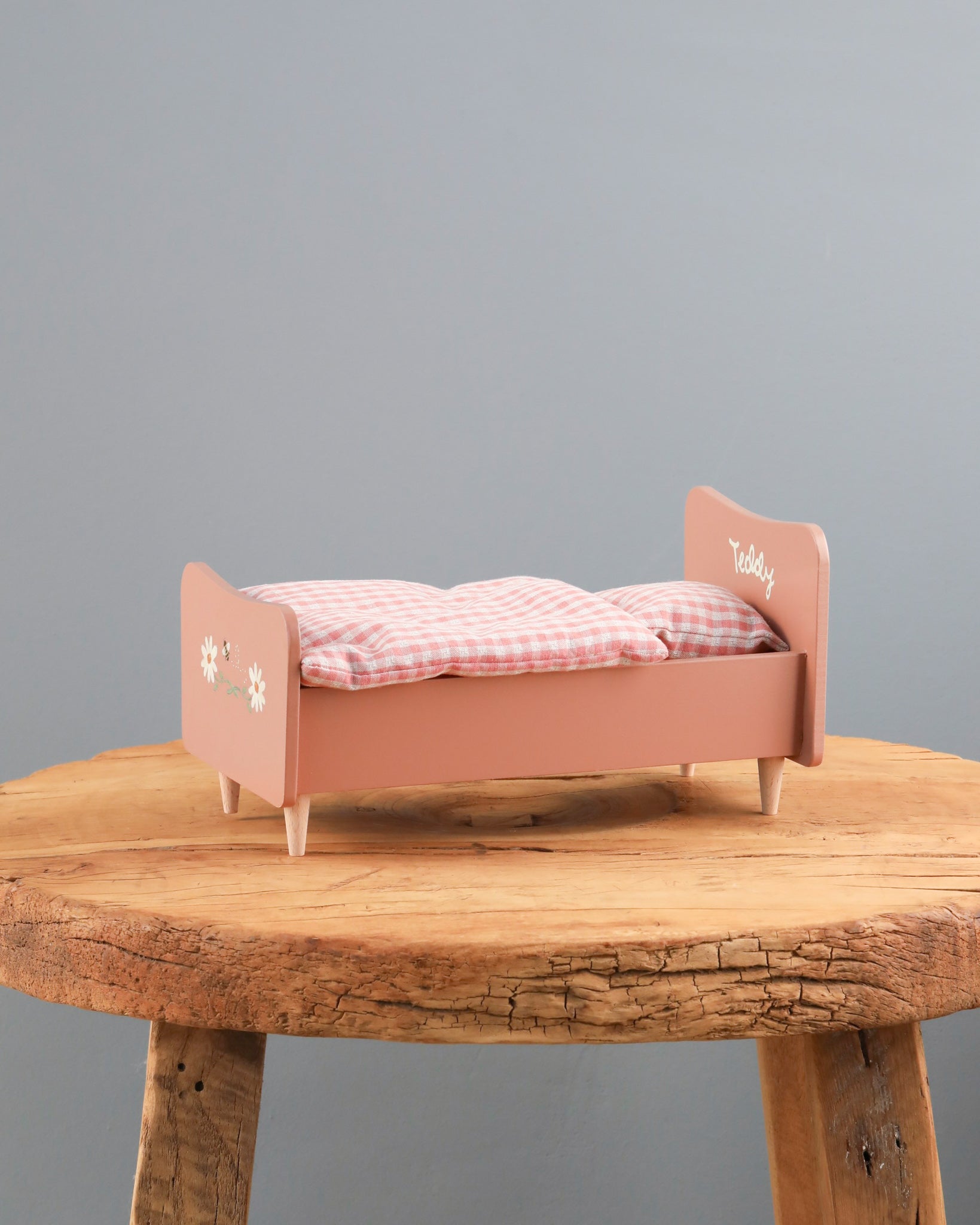 Wooden Bed for Teddy Mum - Rose