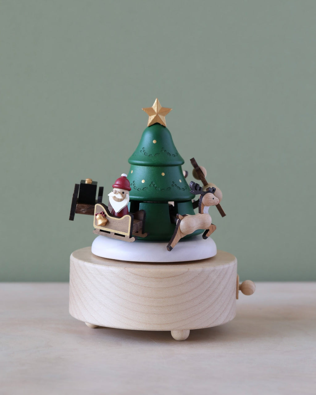 Santa & Reindeer Music Box