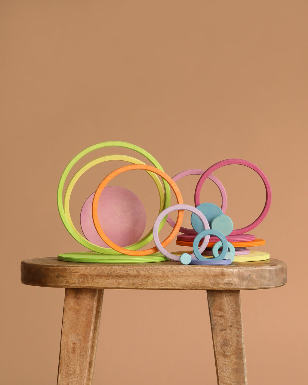 Grimm's Concentric Circles and Rings Building Set - Pastel