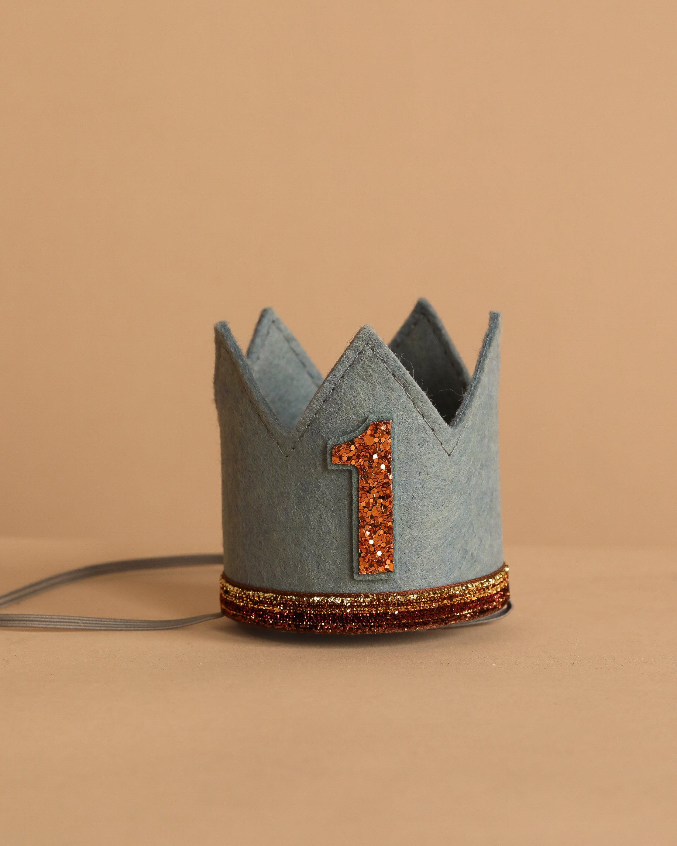 Felt Crown - Storm Gray with Ombre Copper Trim
