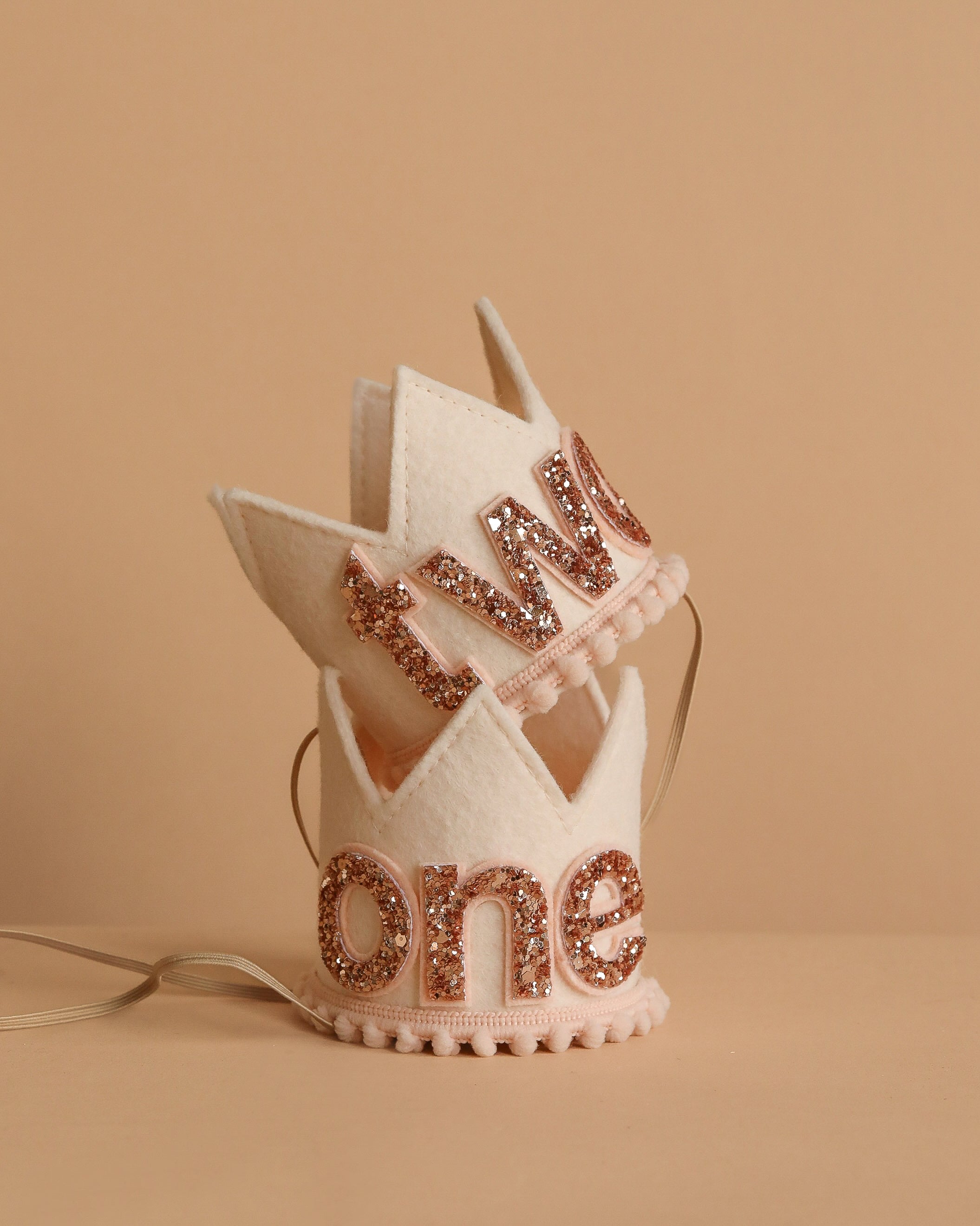 Felt Crown - Linen and Rose