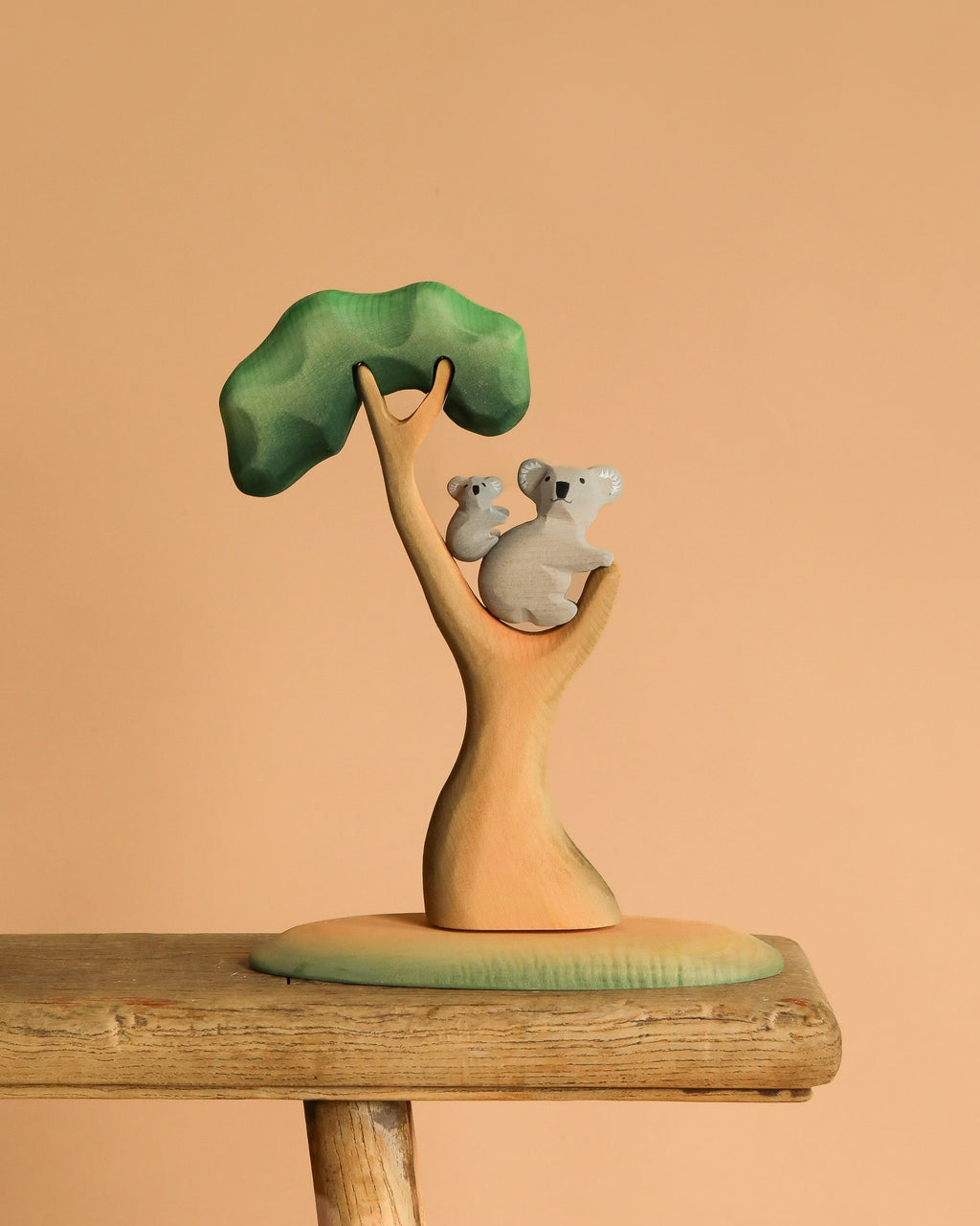 Bumbu Handmade Wooden Koala Bears with Eucalyptus Tree Set