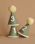 Party Hat - Olive Green with Cream Trim