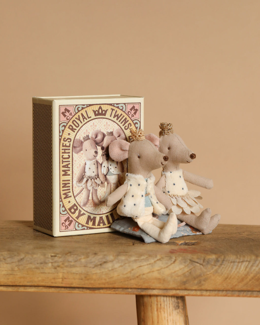 Maileg Royal Twin Mice In Matchbox, Little Sister and Little Brother