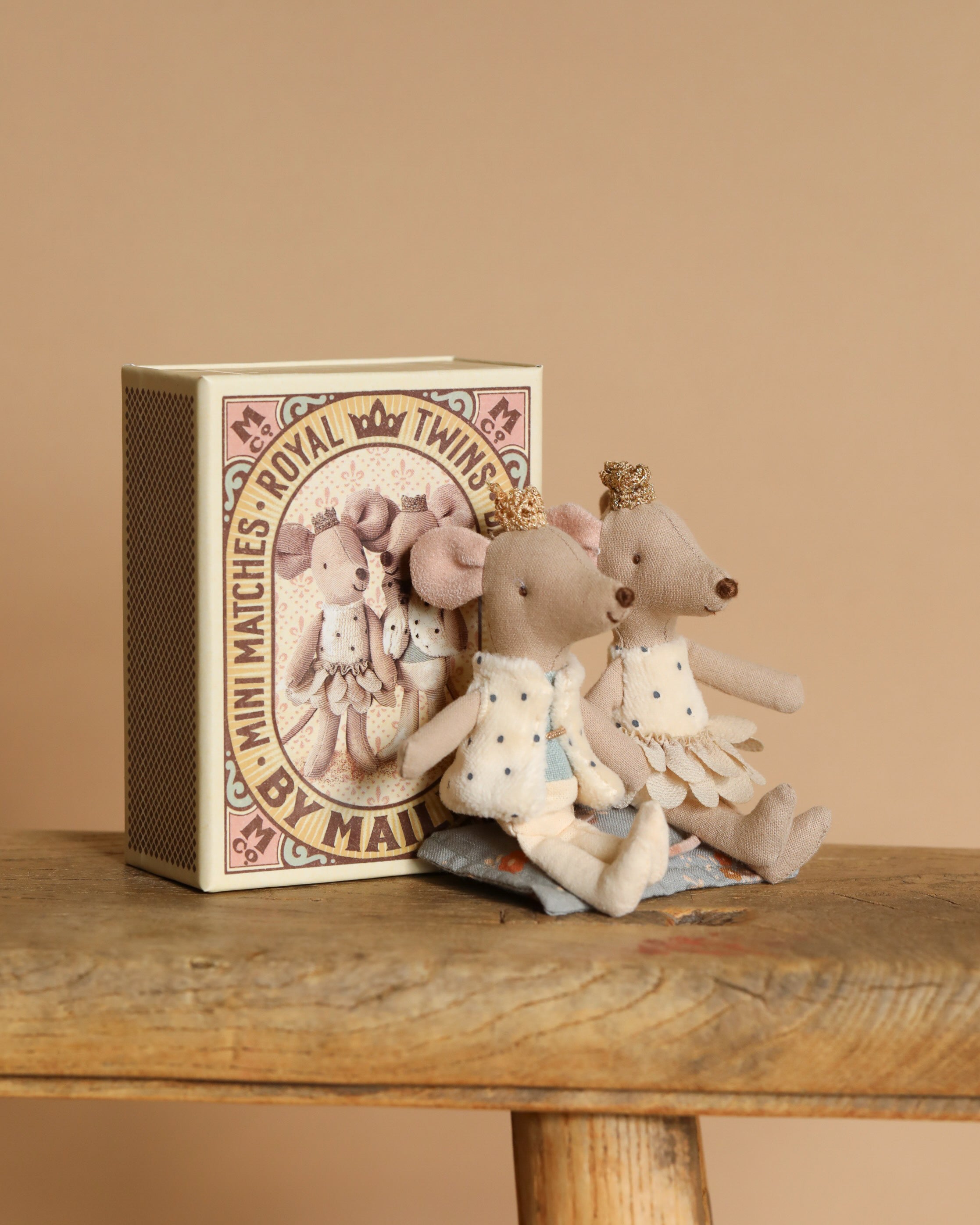 Maileg Royal Twin Mice In Matchbox, Little Sister and Little Brother