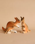 Bumbu Handmade Wooden Kangaroo Family Set