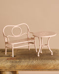 Maileg Mouse Cafe Table & Bench - Pale Pink