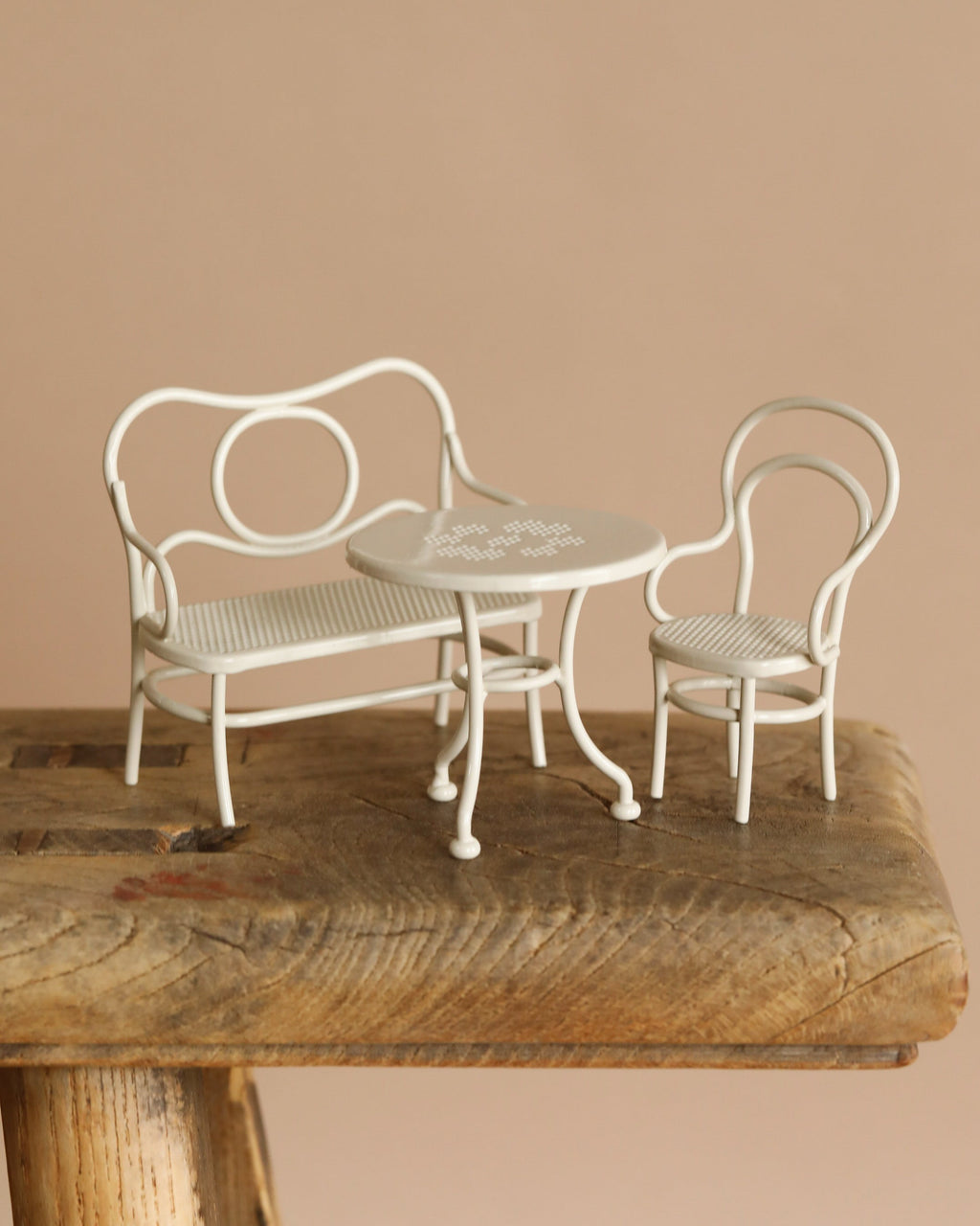 Maileg Mouse Cafe Table & Chairs - Off-White