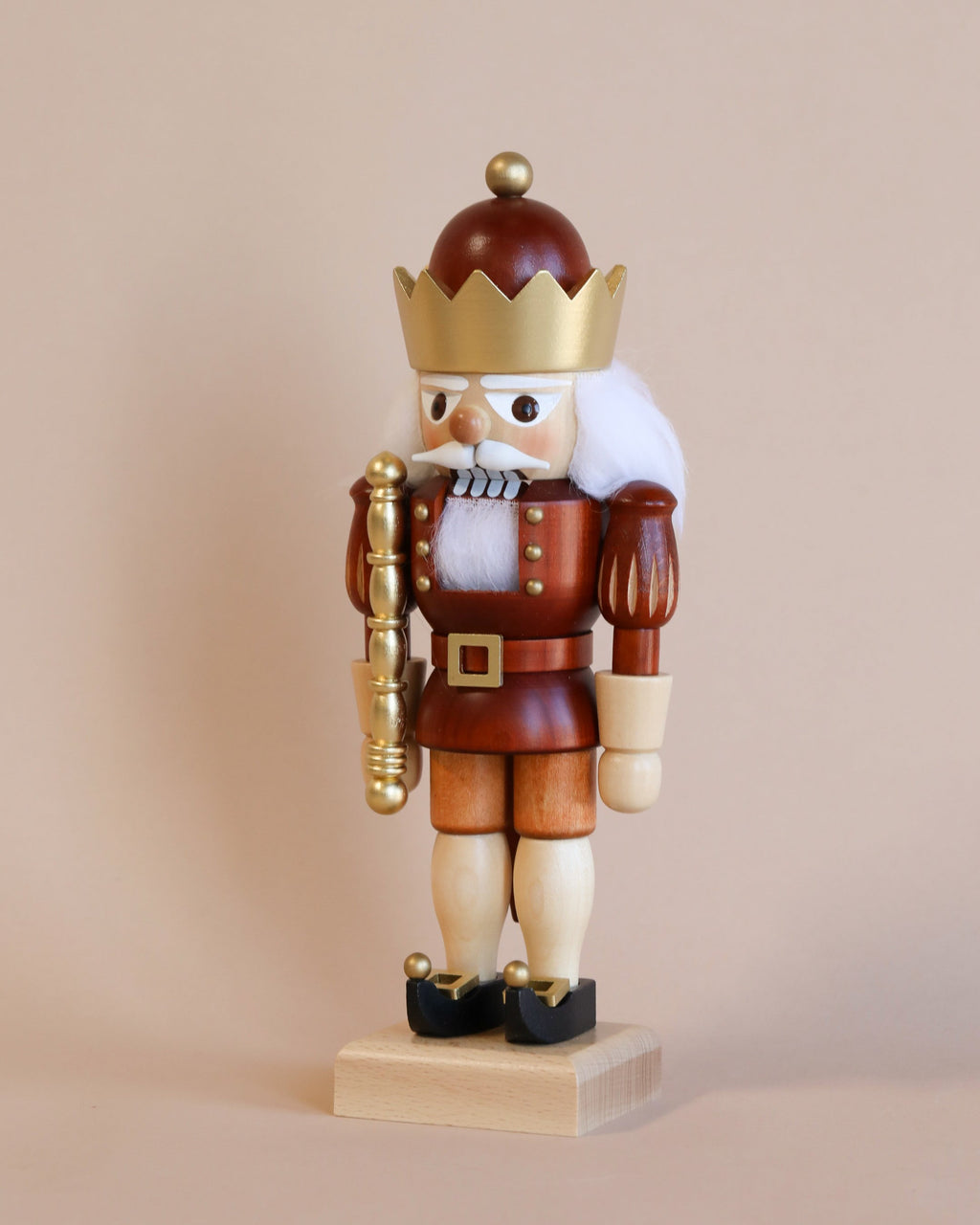 Christian Ulbricht Collectible Wooden Nutcracker - King (Natural and Gold)