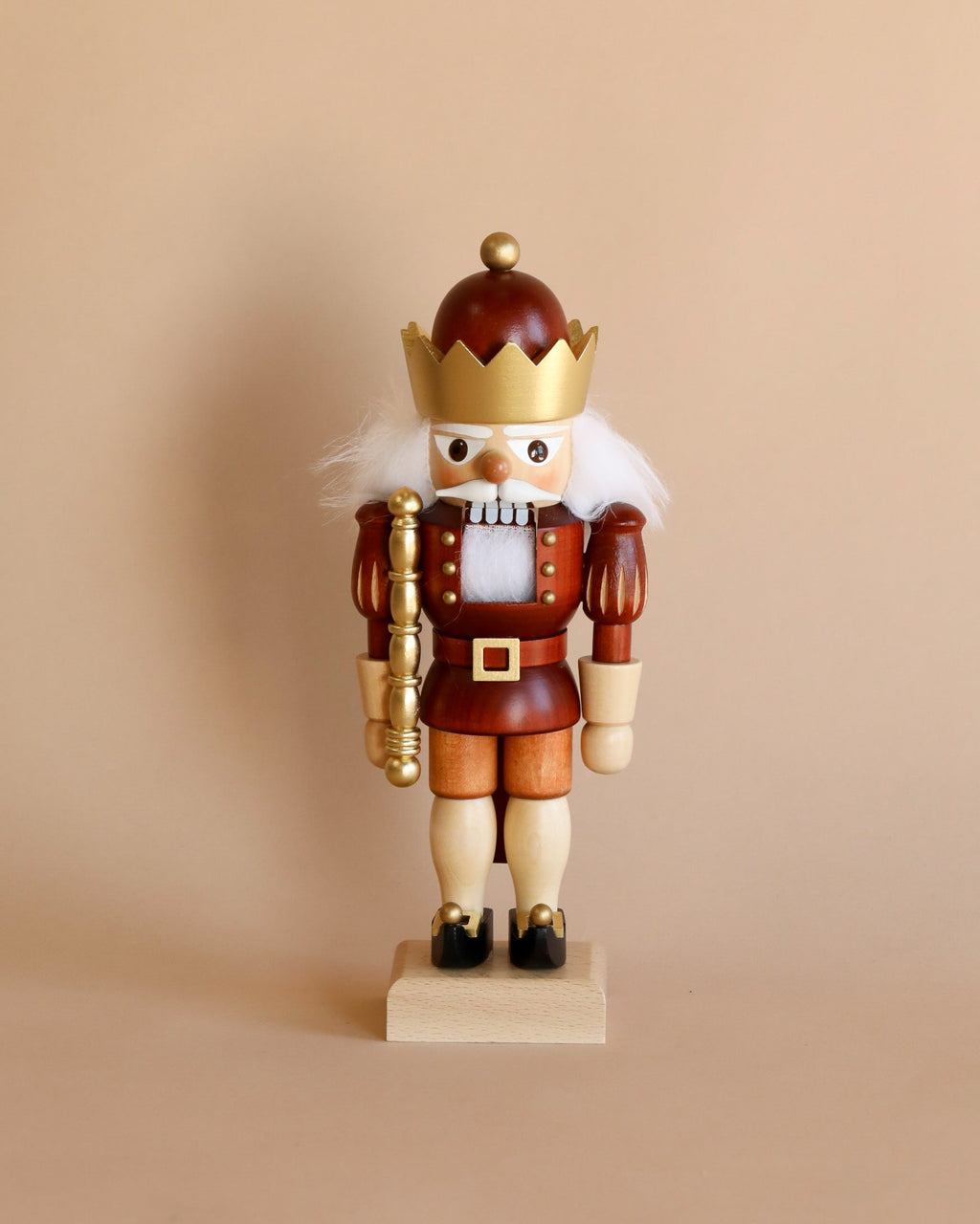 Christian Ulbricht Collectible Wooden Nutcracker - King (Natural and Gold)