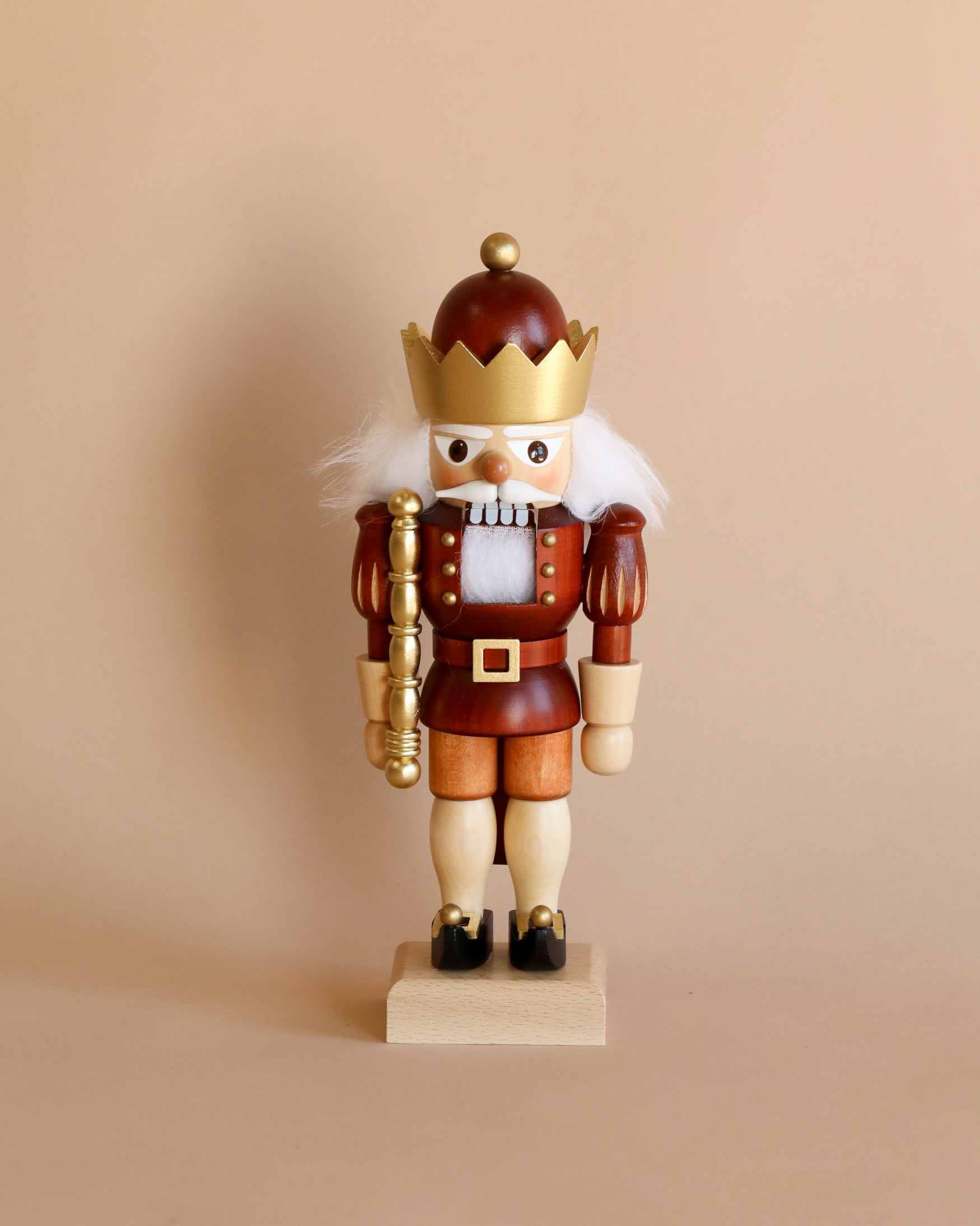 Christian Ulbricht Collectible Wooden Nutcracker - King (Natural and Gold)