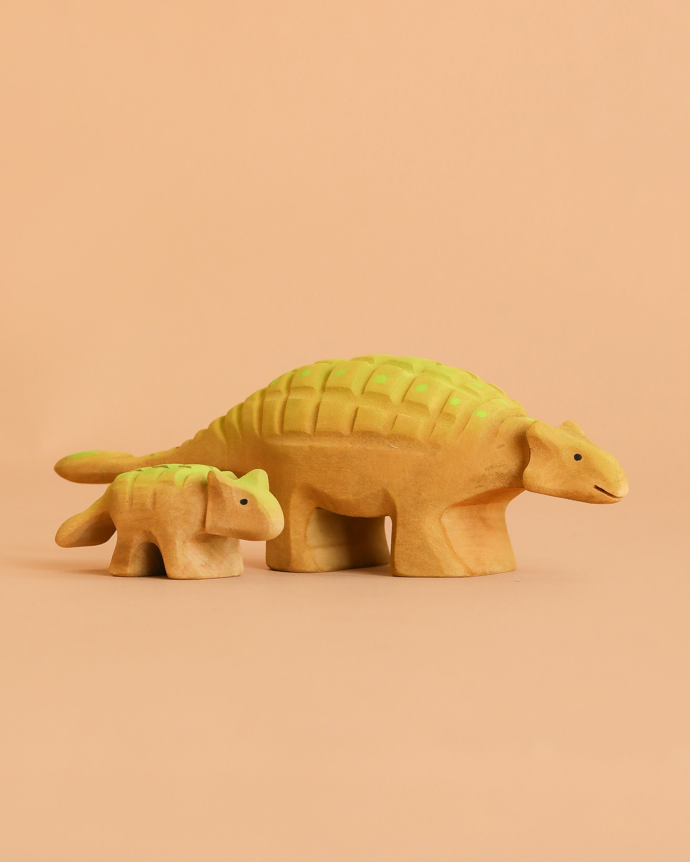 Bumbu Handmade Wooden Ankylosaurus Dinosaur Set