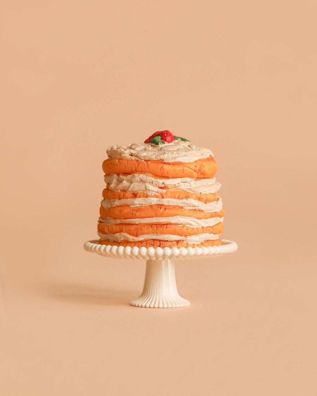 Maileg Party Cake and Cake Stand, Mouse - Off White