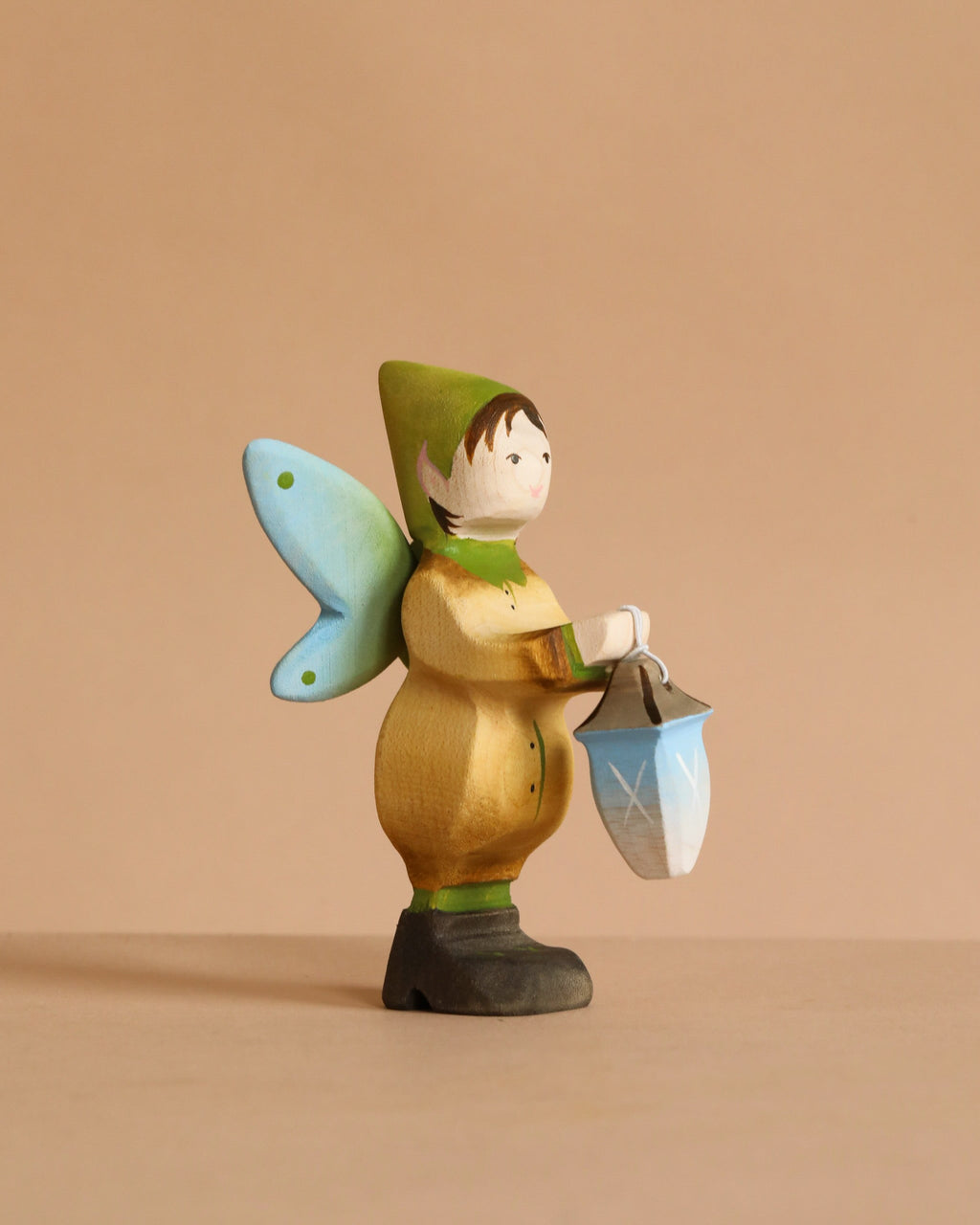 Bumbu Handmade Wooden Winged Elf with Lamp Set