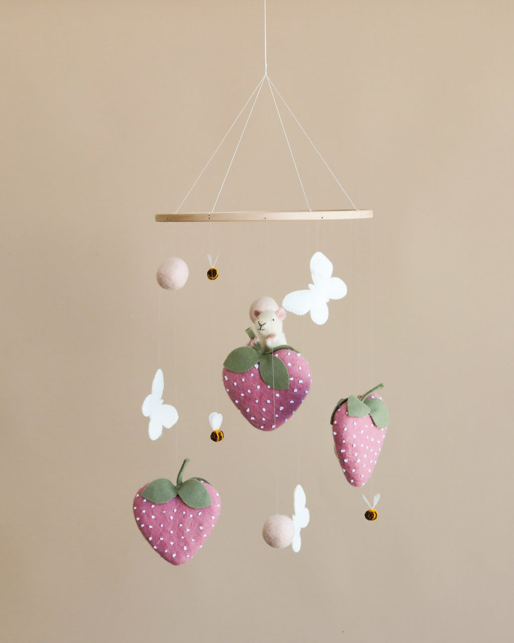 Handmade Mobile - Field of Strawberries - Final Sale