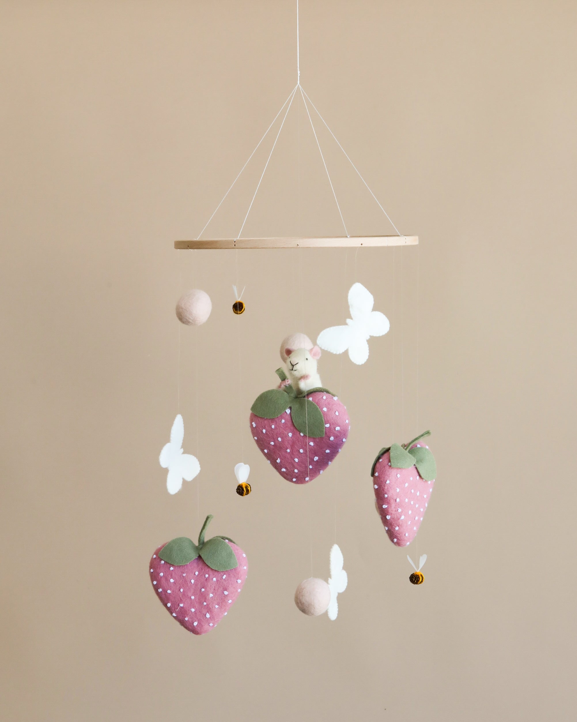 Handmade Mobile - Field of Strawberries - Final Sale
