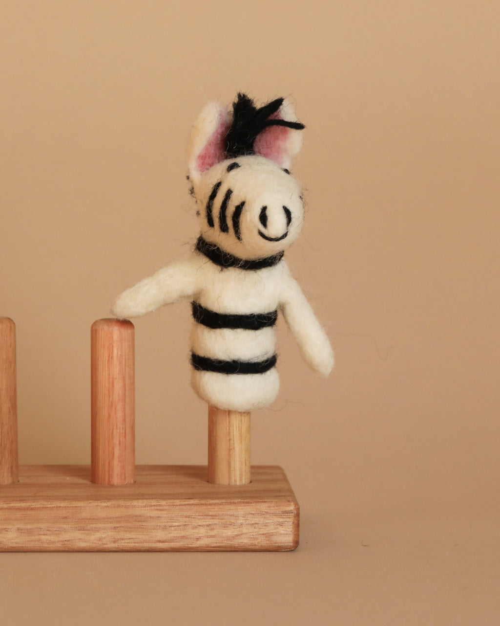Felt Finger Puppet: Zebra