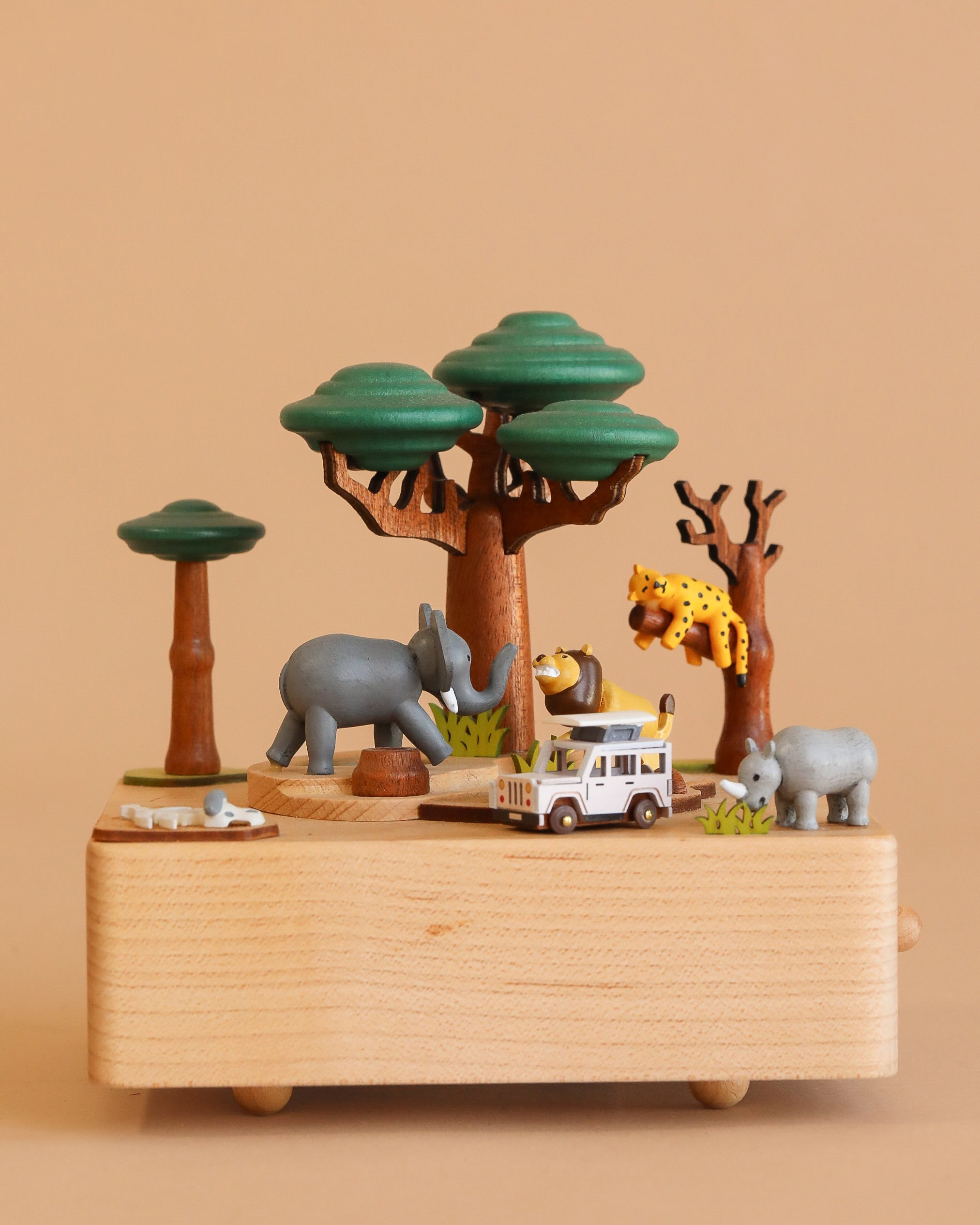 Wooden Safari Music Box