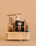 Wooden Cat Playing Piano Music Box