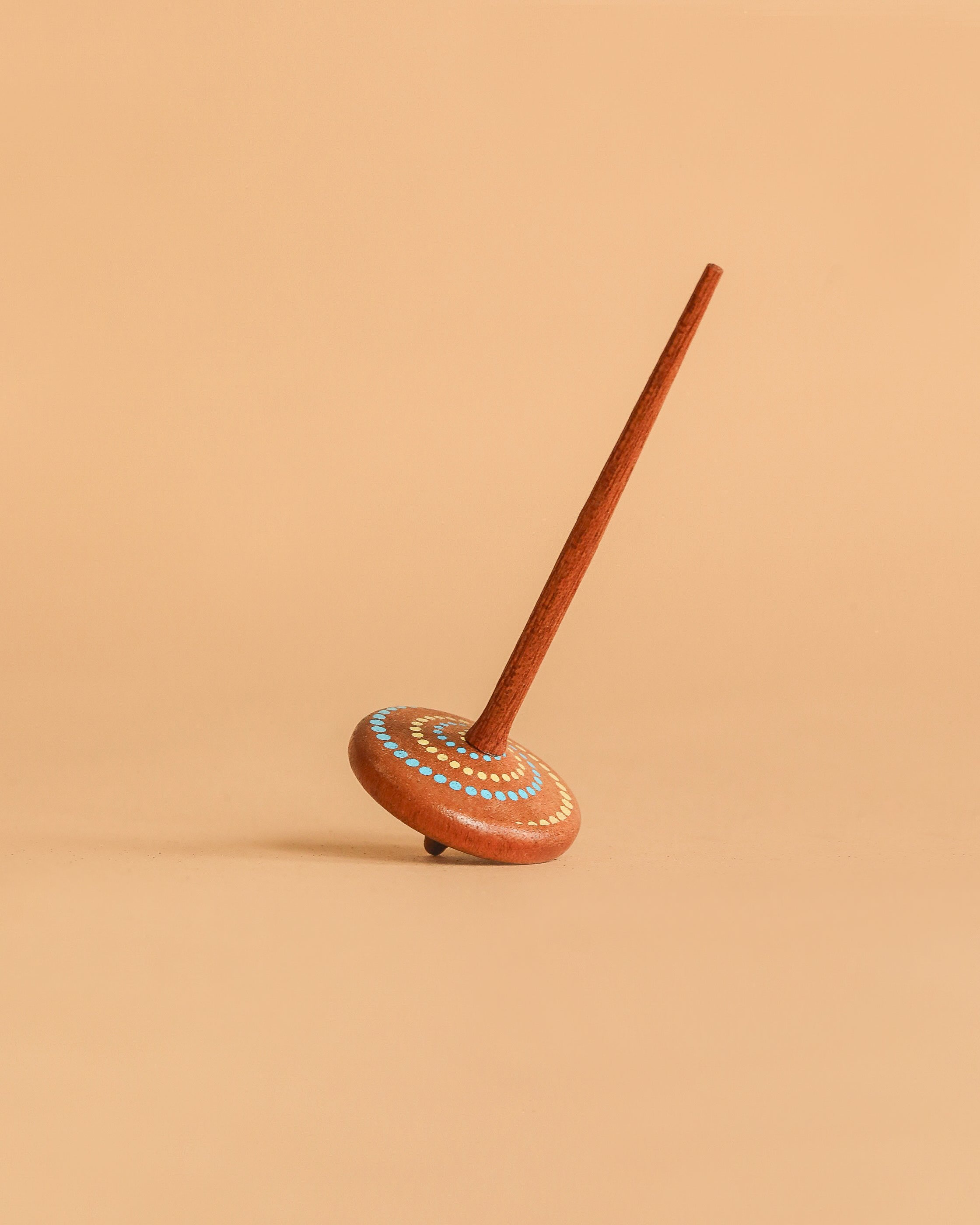 Wooderful Life 
Wooden Spinning Top - Long Stem, Dots