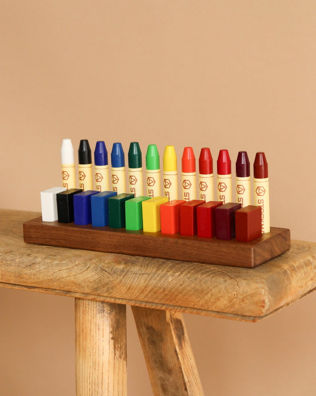 Stockmar Crayon Set With Wooden Organizer Tray