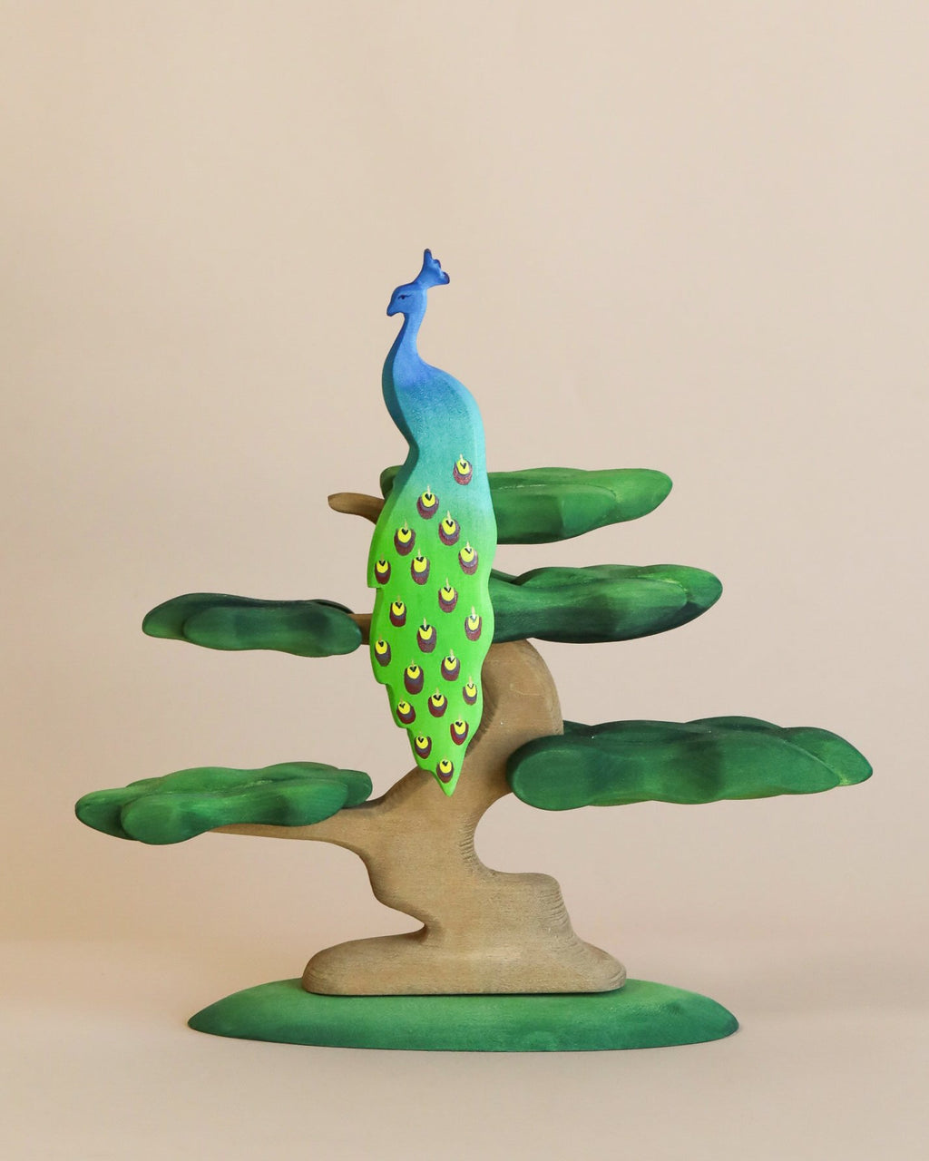 Bumbu Handmade Wooden Peacock On A tree