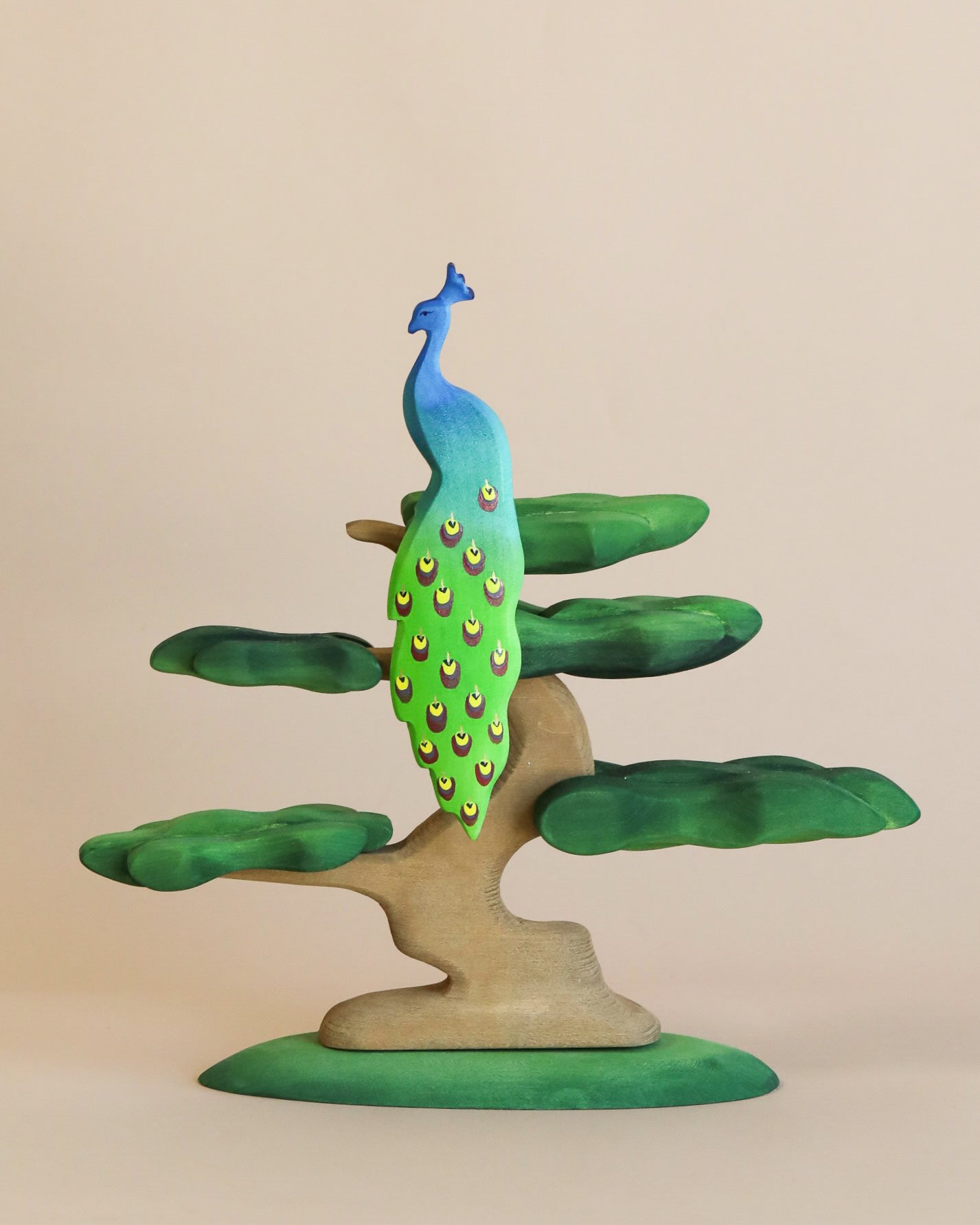 Bumbu Handmade Wooden Peacock On A tree