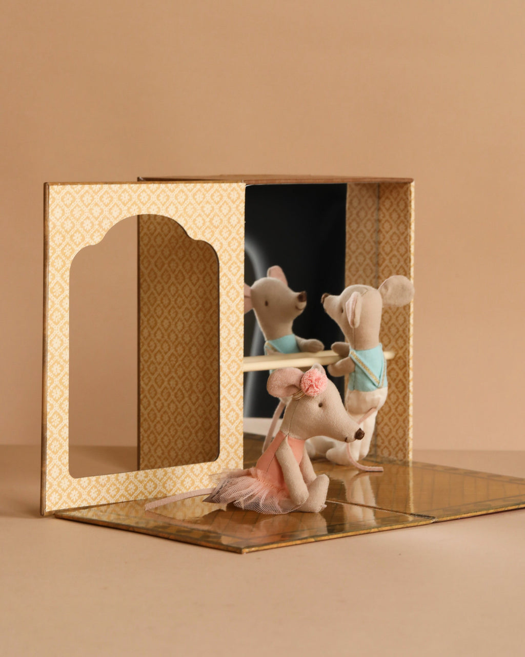 Maileg Ballet Mice in Dance Studio, Little Sister and Brother