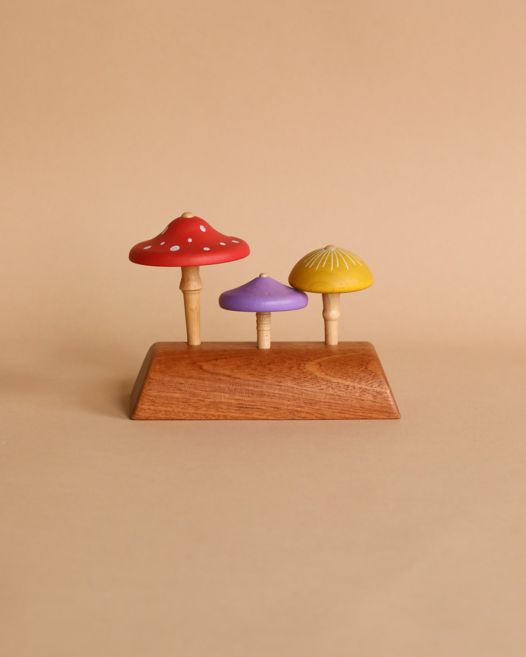 Wooderful Life Wooden Spinning Top Set - Mushroom