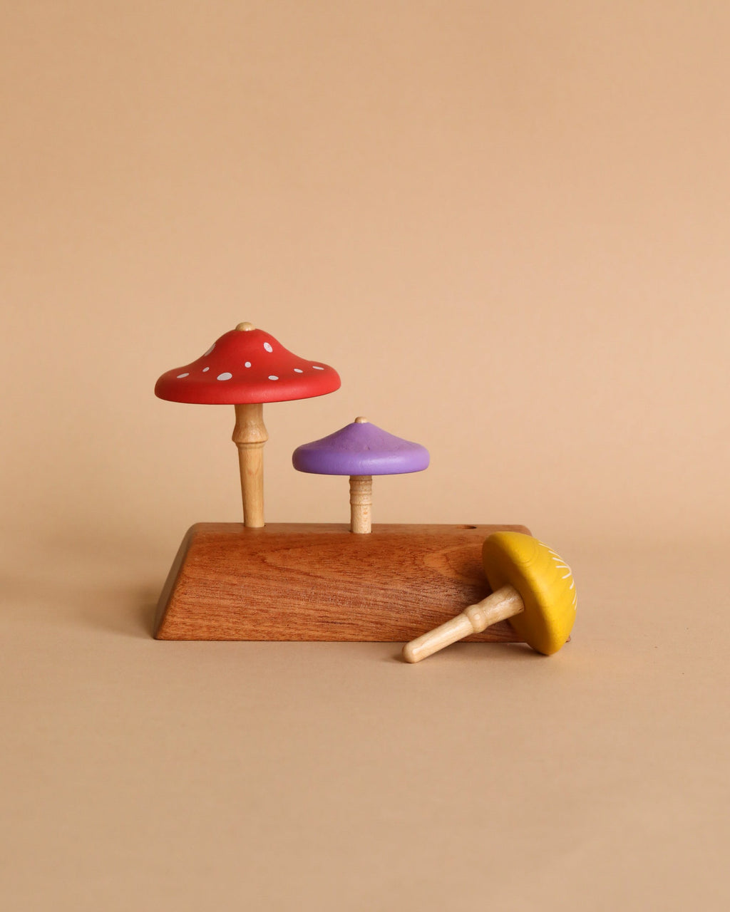 Wooderful Life Wooden Spinning Top Set - Mushroom