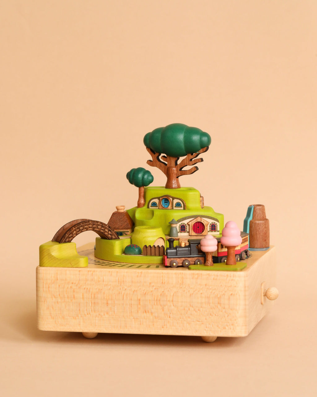 Wooden Train Music Box - Spring