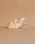 Ostheimer Handmade Wooden Swan Family Set