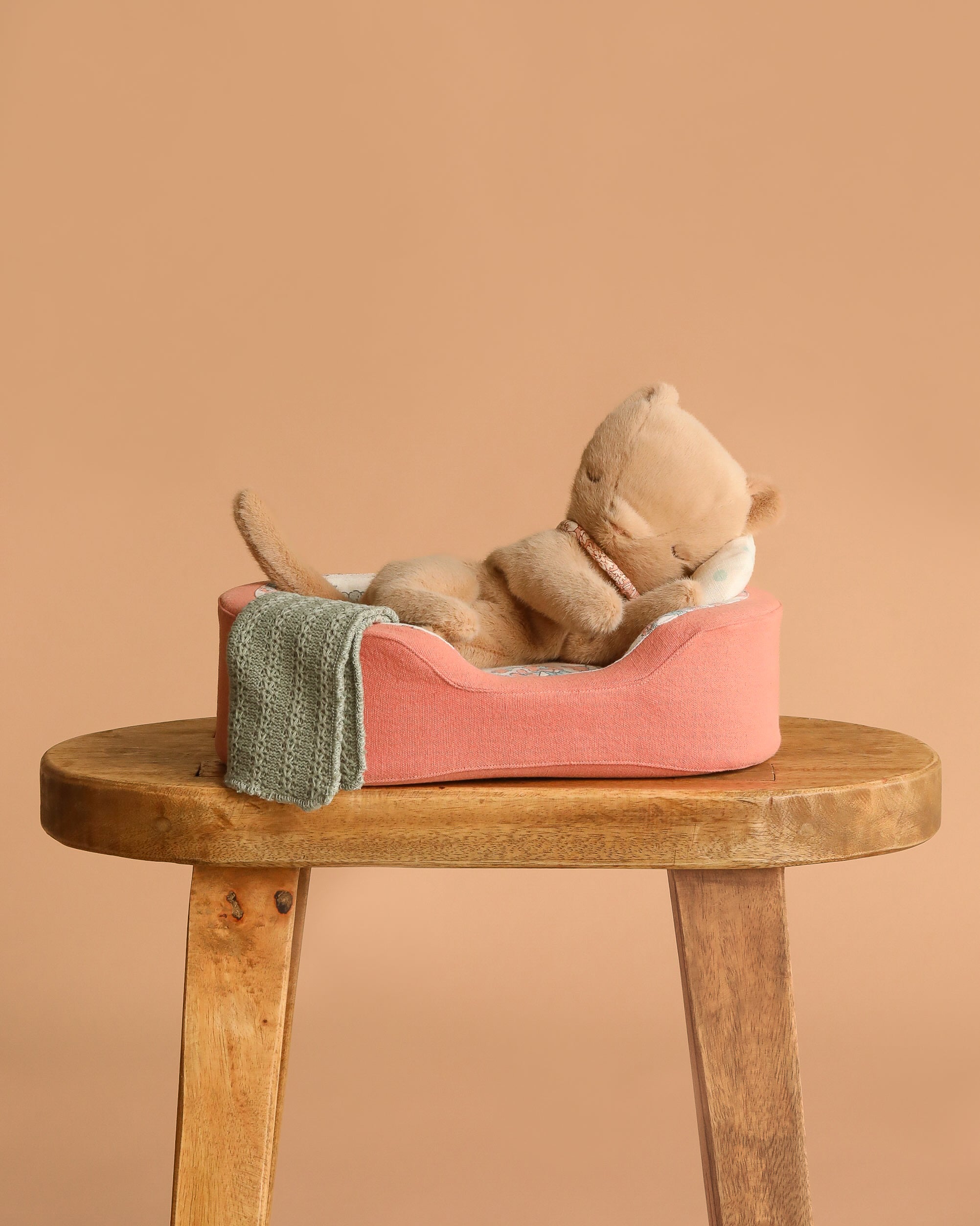 Maileg Small Sleeping Kitten in Cozy Bed