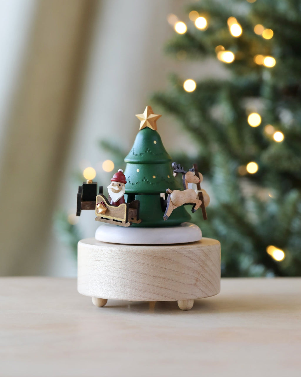 Santa & Reindeer Music Box