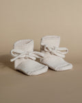 Handmade Merino Wool Booties - Cream