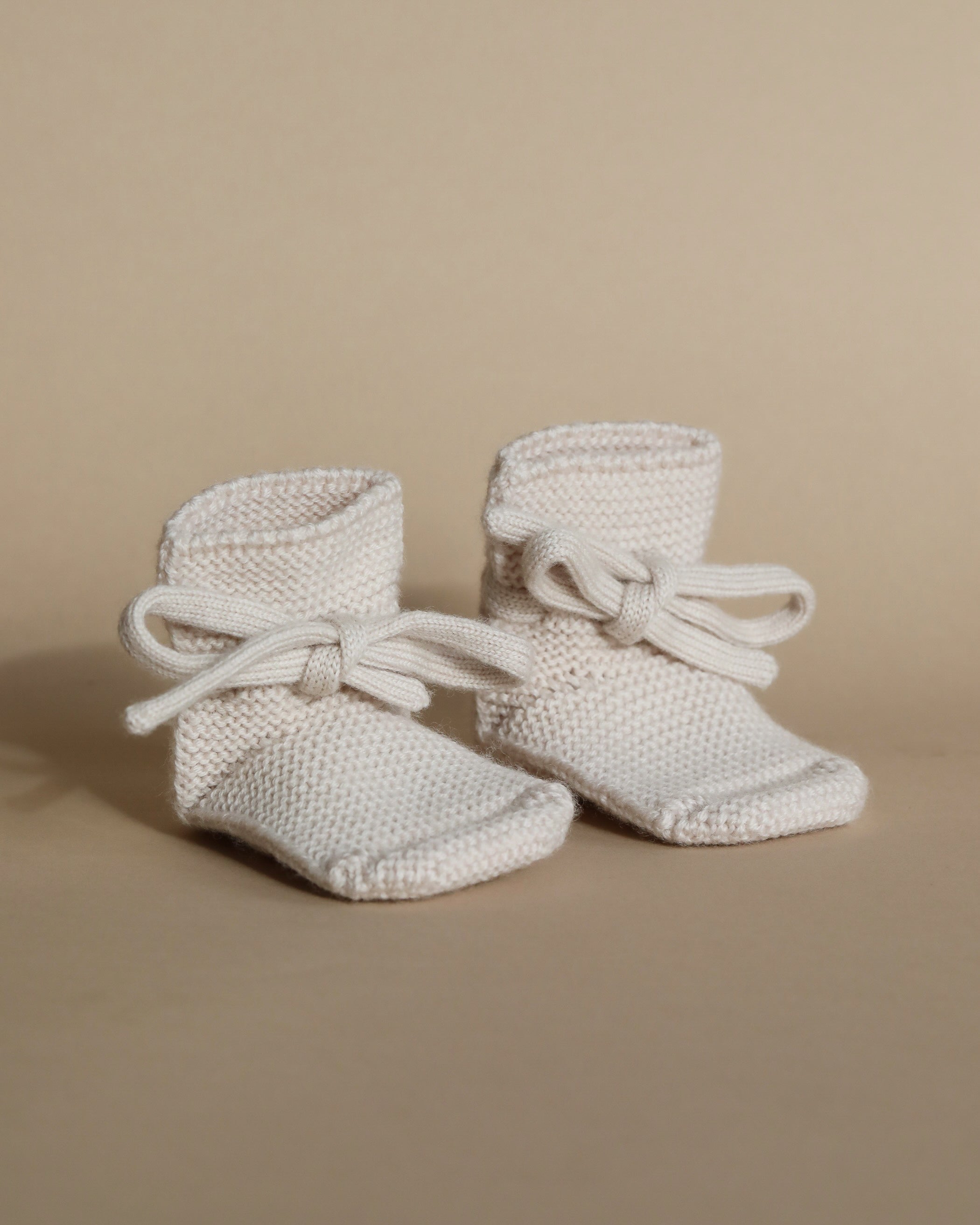 Handmade Merino Wool Booties - Cream