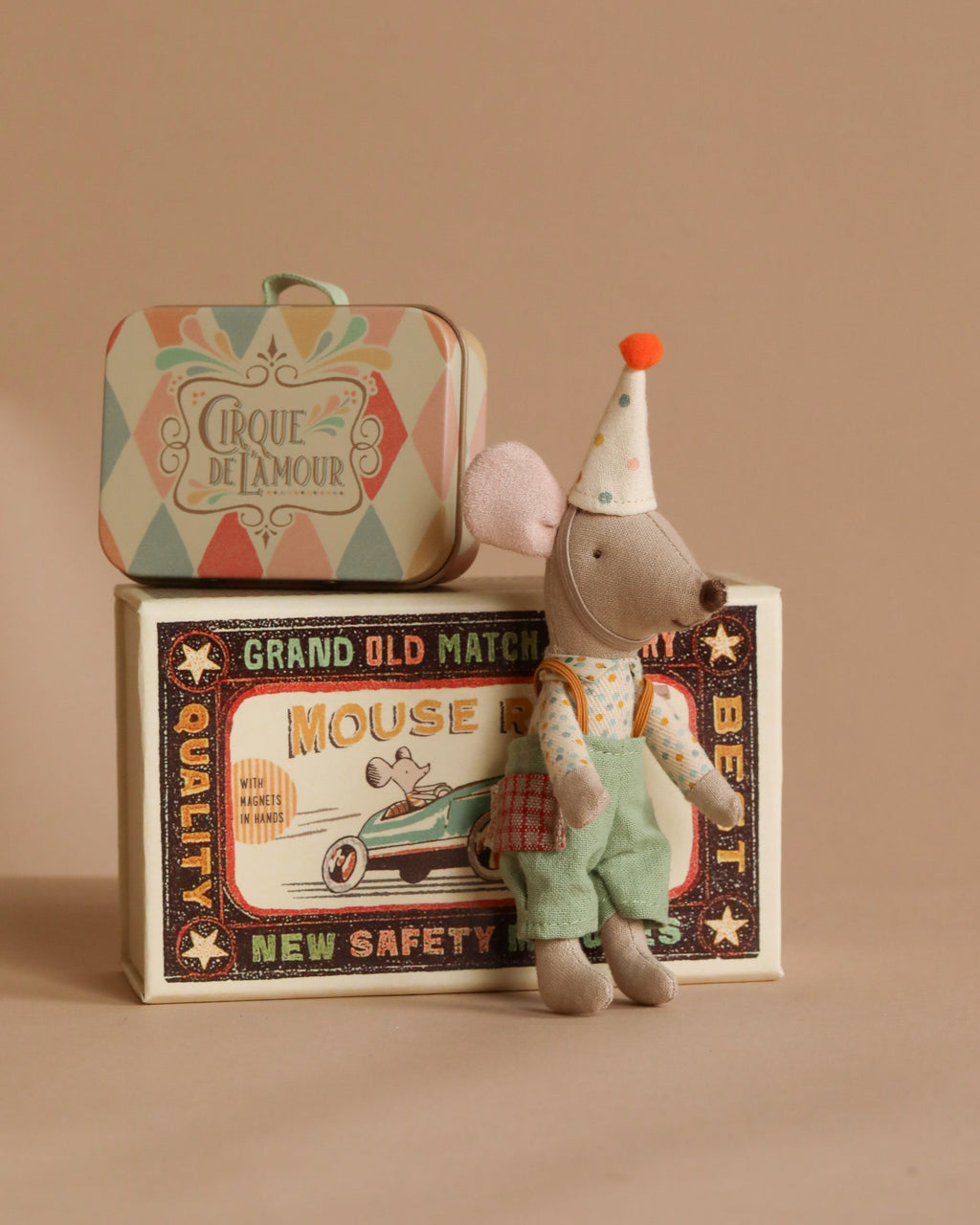 Maileg Little Brother Mouse With Extra Outfit & Suitcase