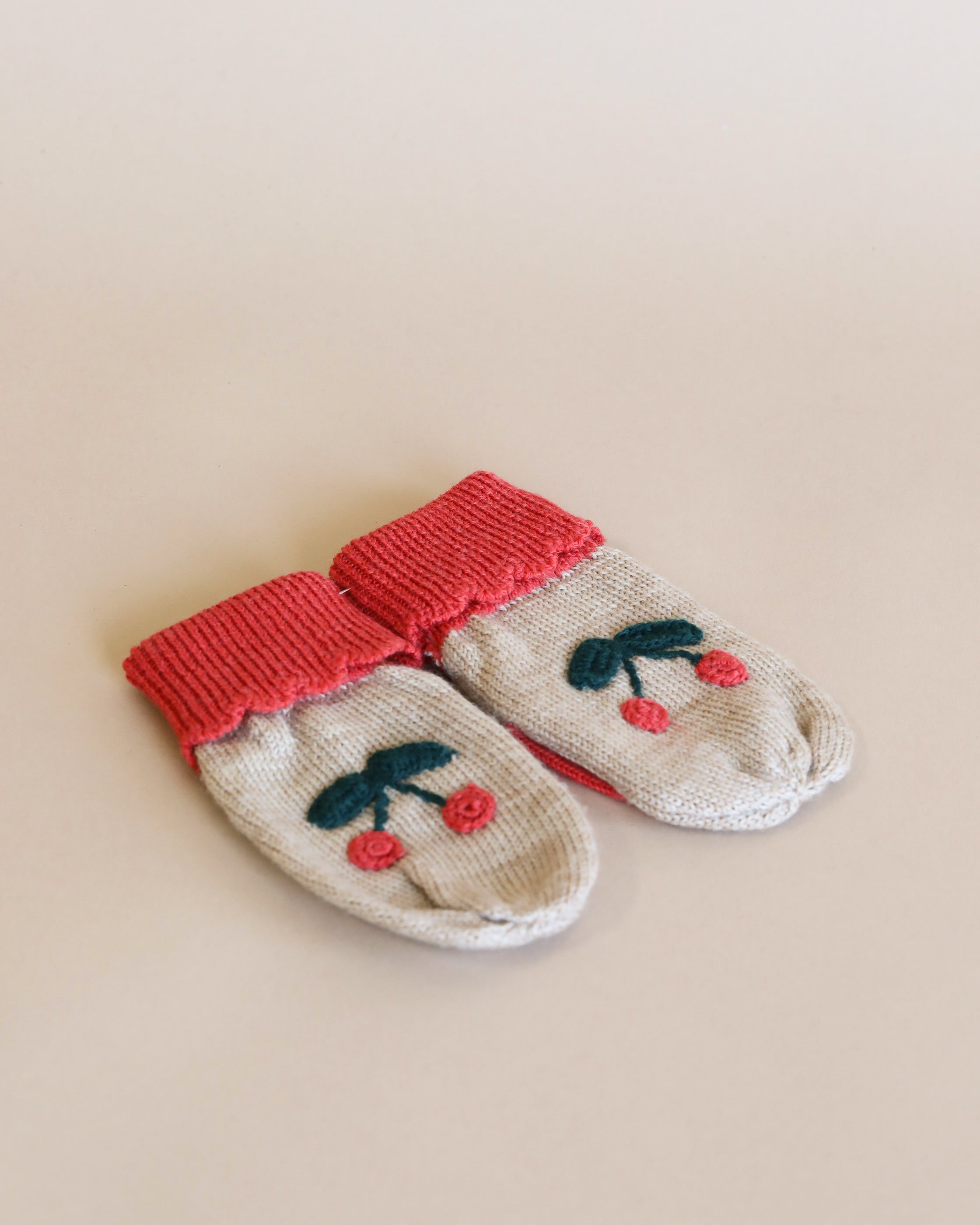Sonja Knit Mittens - Beige Melange