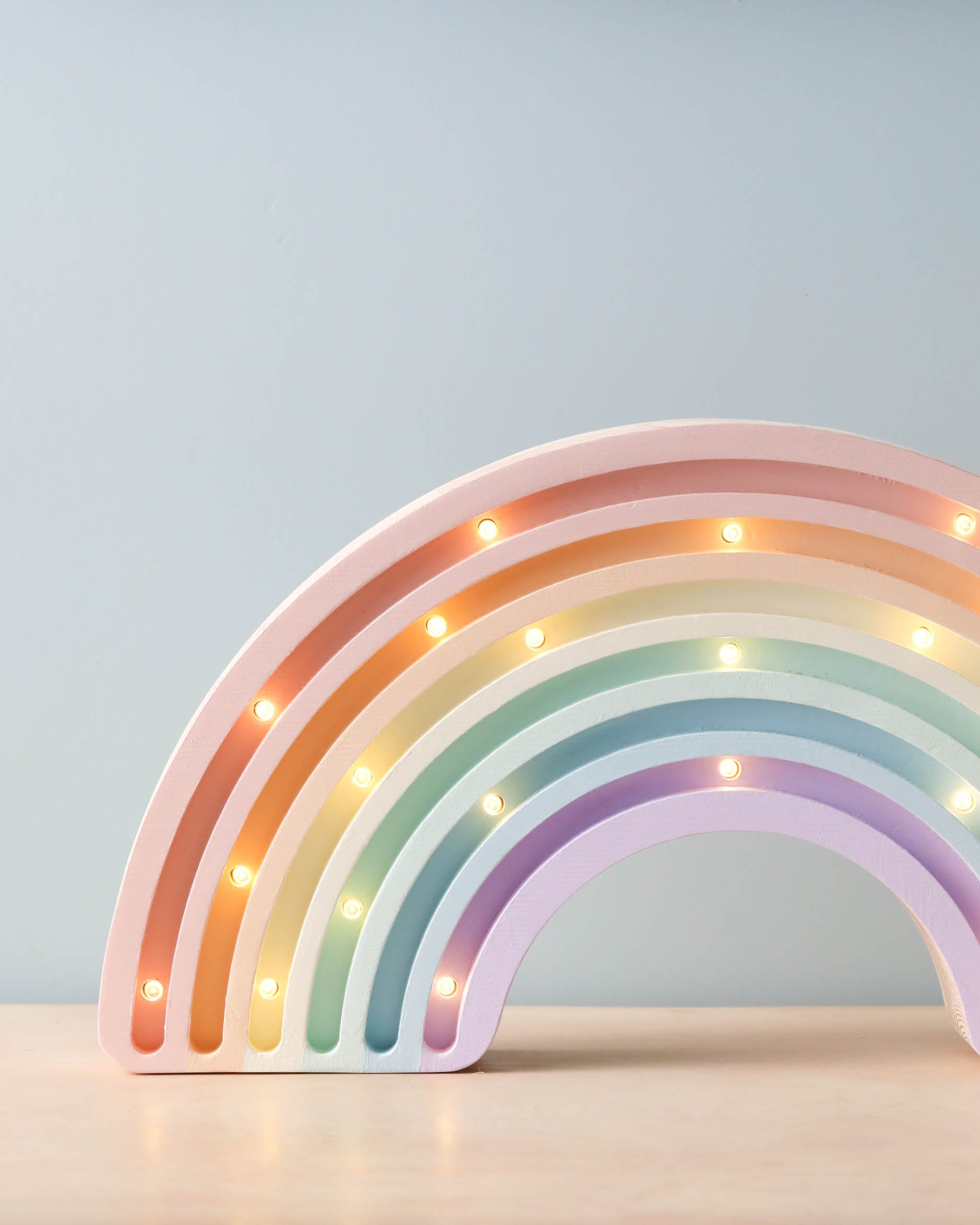 Handmade Wooden Lamp - Rainbow