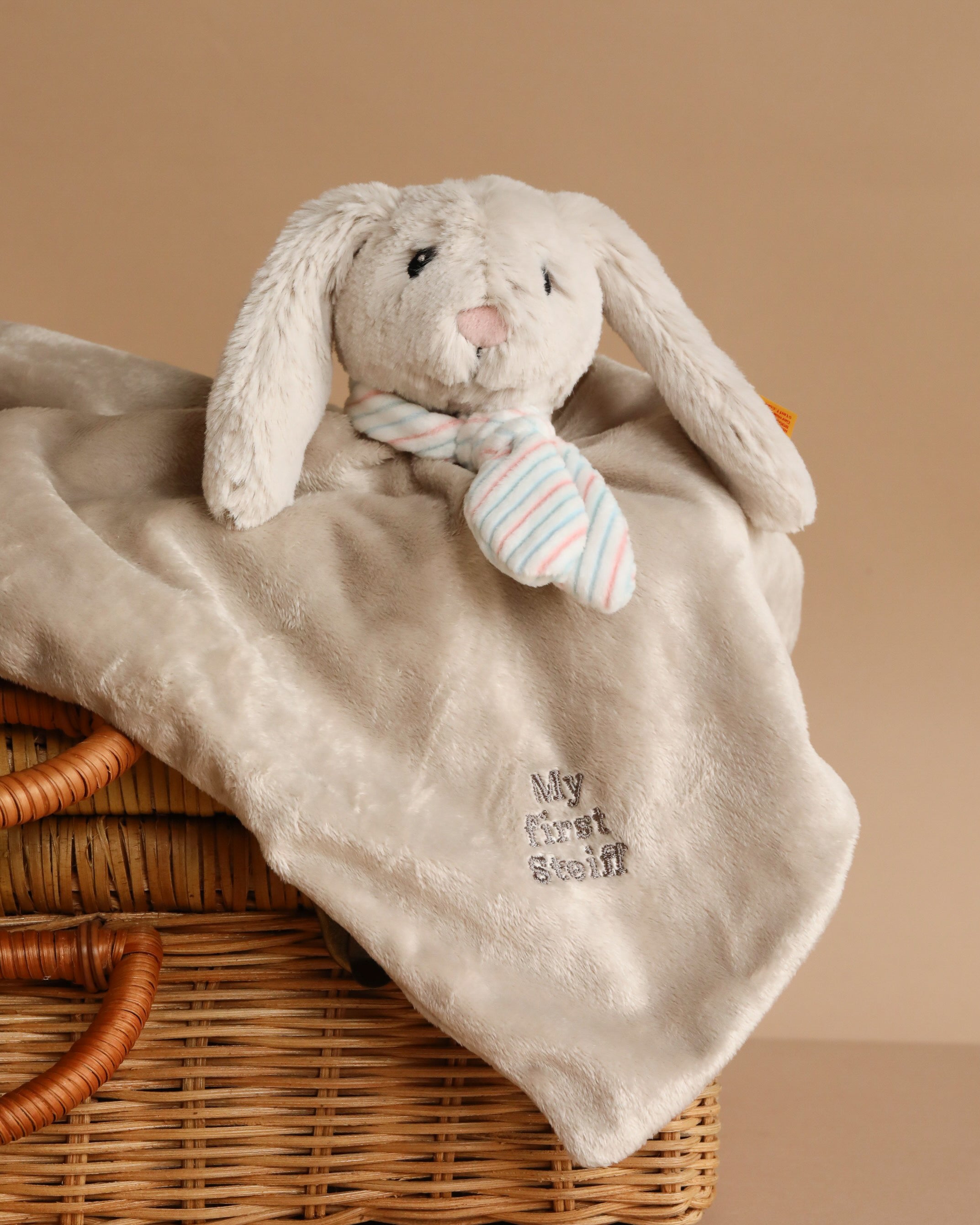 Steiff Hoppie Rabbit Security Blanket Baby Toy, 10 Inches