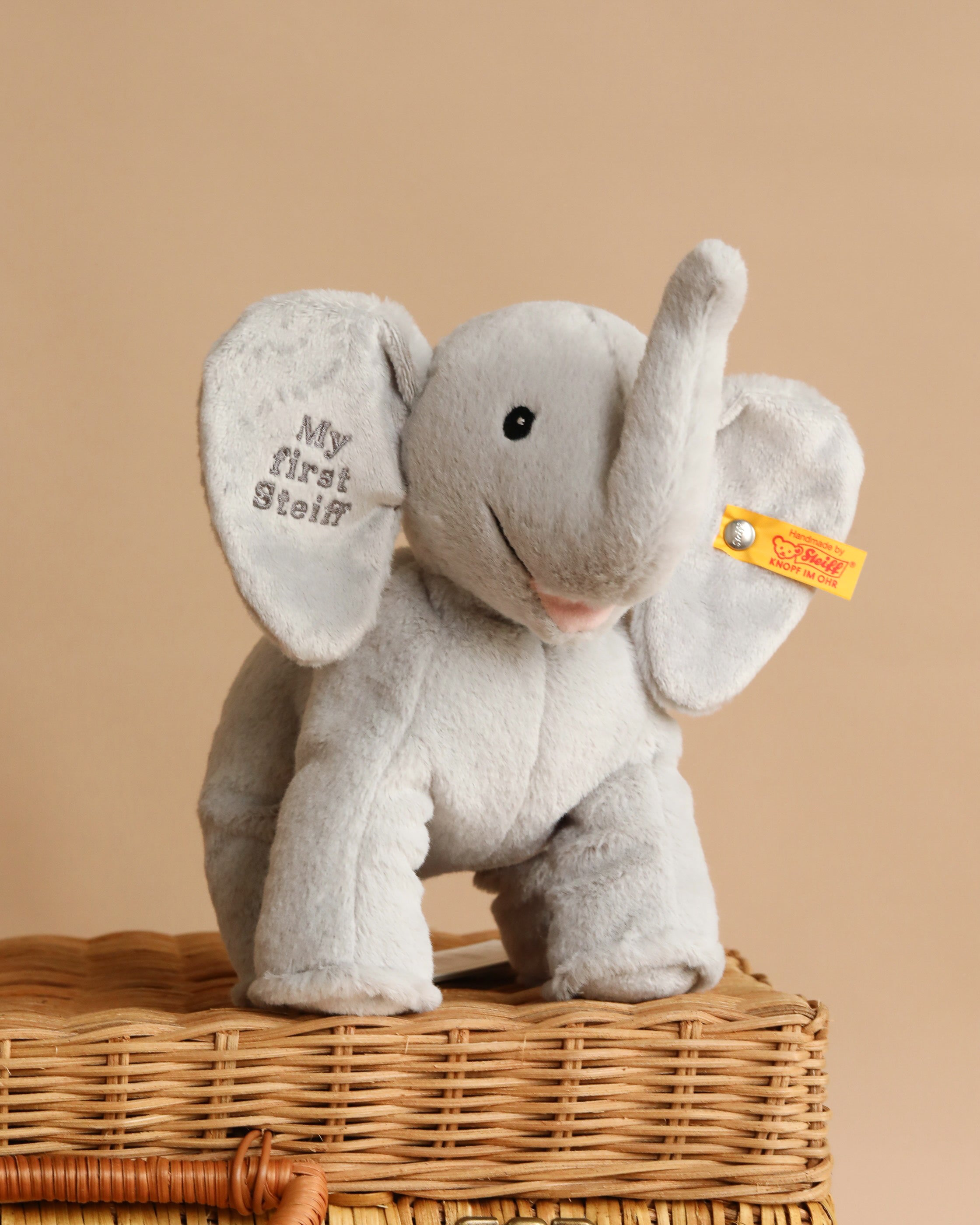 “My First Steiff” Ellie Elephant Plush Baby Toy, 9 Inches