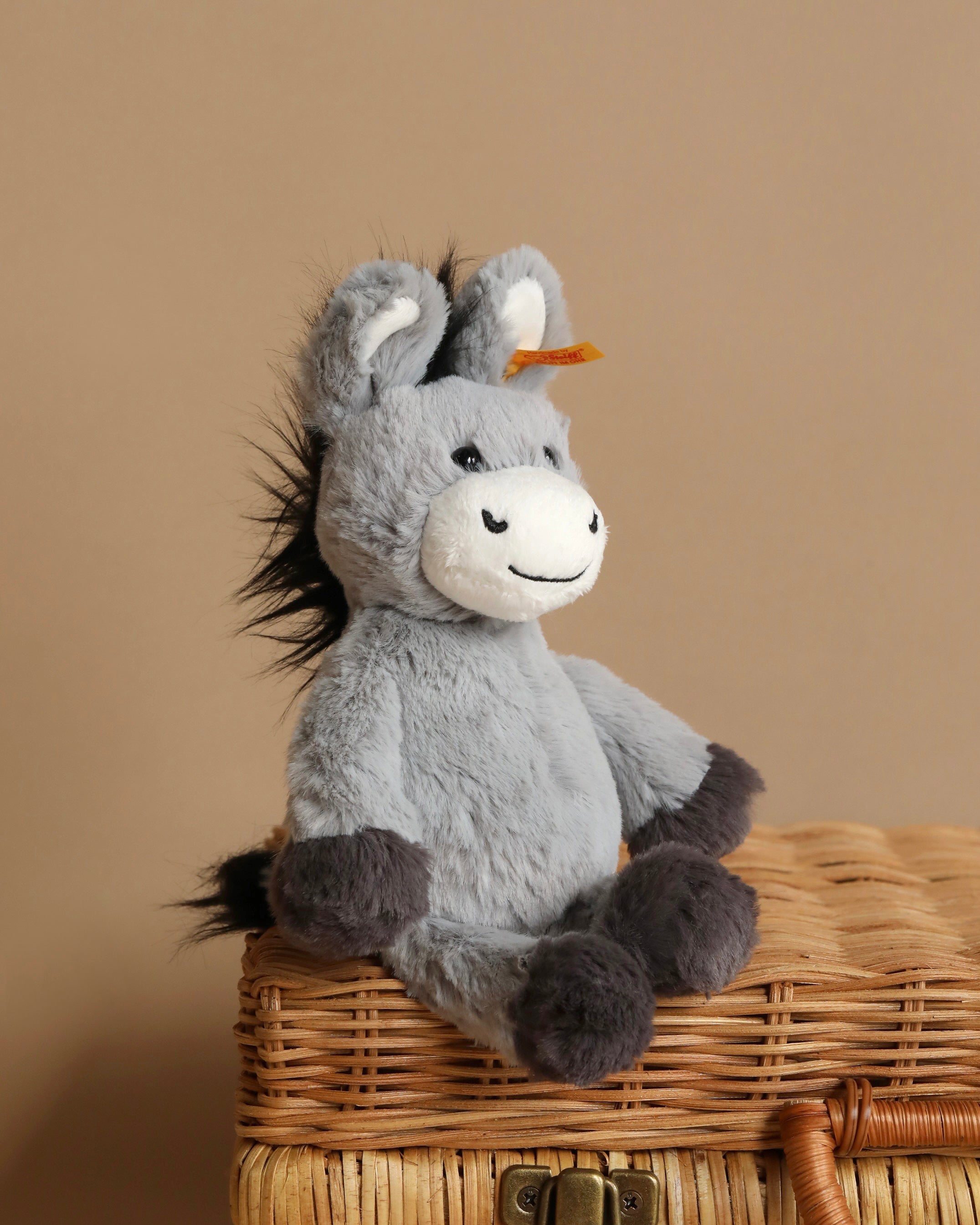 Steiff, Dinkie Donkey Plush Stuffed Toy, 8 Inches