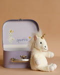 Steiff Unica Dangling Plush Toy Unicorn in Suitcase