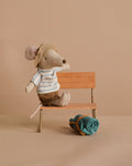 Maileg Hiker Mouse With Light Blue Striped Shirt - Big Brother
