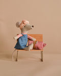 Maileg Hiker Mouse With Blush Sleeping Bag - Big Sister