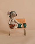 Maileg Hiker Mouse With Brown Striped Shirt - Big Brother