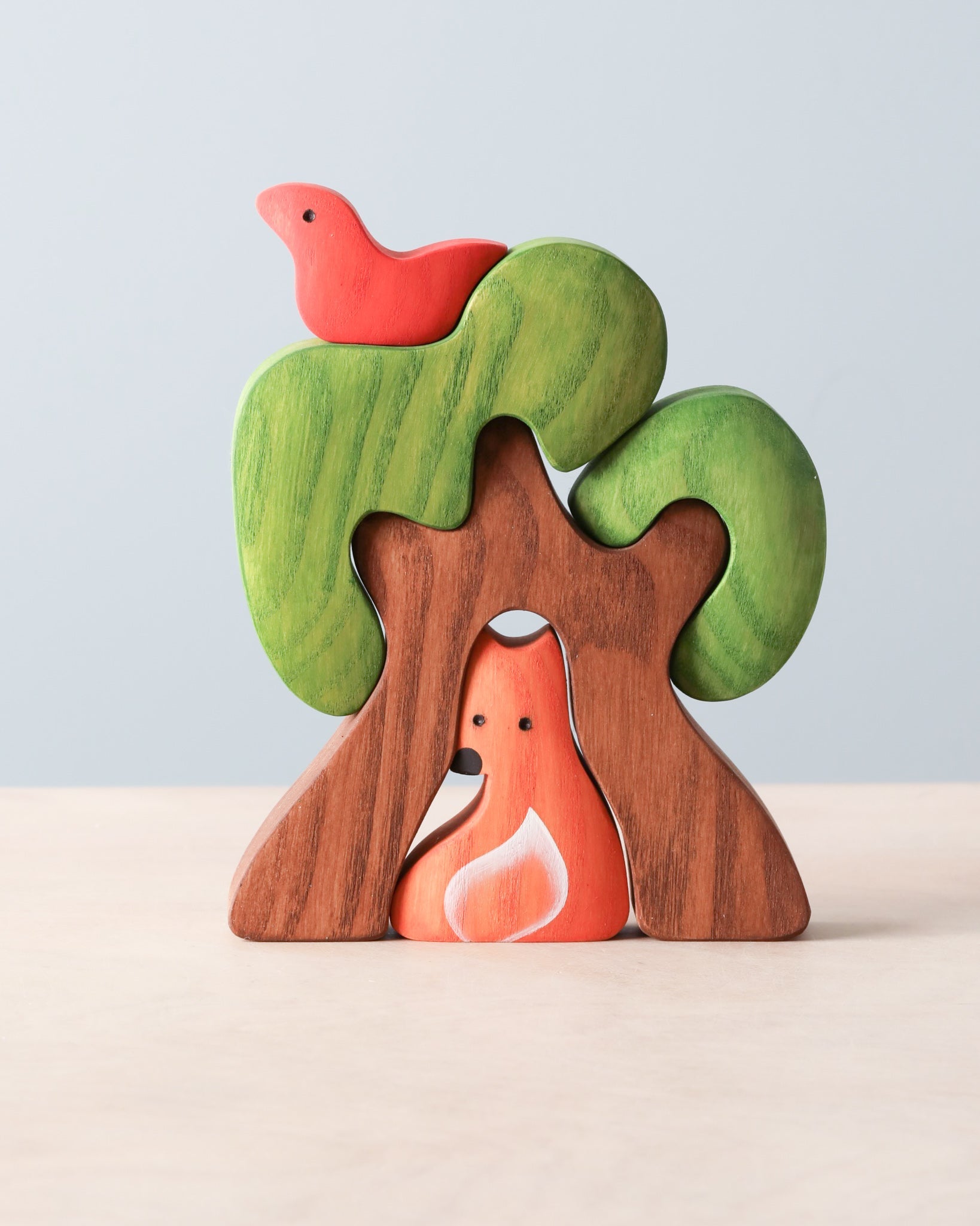 Handmade Wooden Tree with Fox